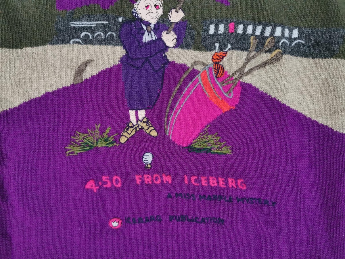 Iceberg Vintage Women's Sweater Agatha Christie Golf Green Size