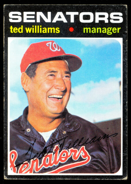 1971 TOPPS BASEBALL #380 TED WILLIAMS EX+ SENATORS RED SOX MANAGER CARD