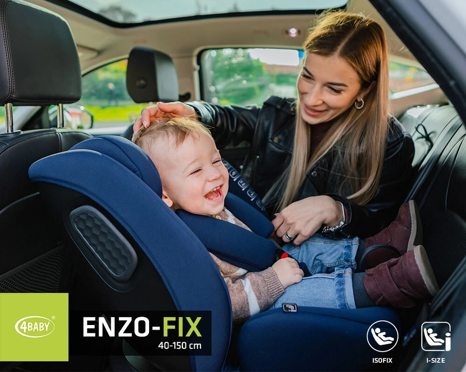 4BABY Kindersitz 0-36 kg ENZO-FIX 360 Drehbasis ISOFIX I-Size Bein zum Sitze