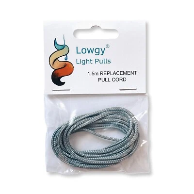 LOWGY GREY 1.5m Replacement Light Pull Cord for Bathroom & Toilet Lights - 2mm GREY