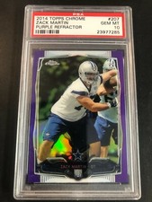 Zack Martin 2014 Topps Chrome RC Purple Refractor #207 PSA 10 Cowboys  POP 2