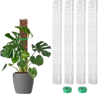 EOX 4 Stück 61 cm Kunststoff-Moosstange für Monstera, große D-förmige Stangen fü