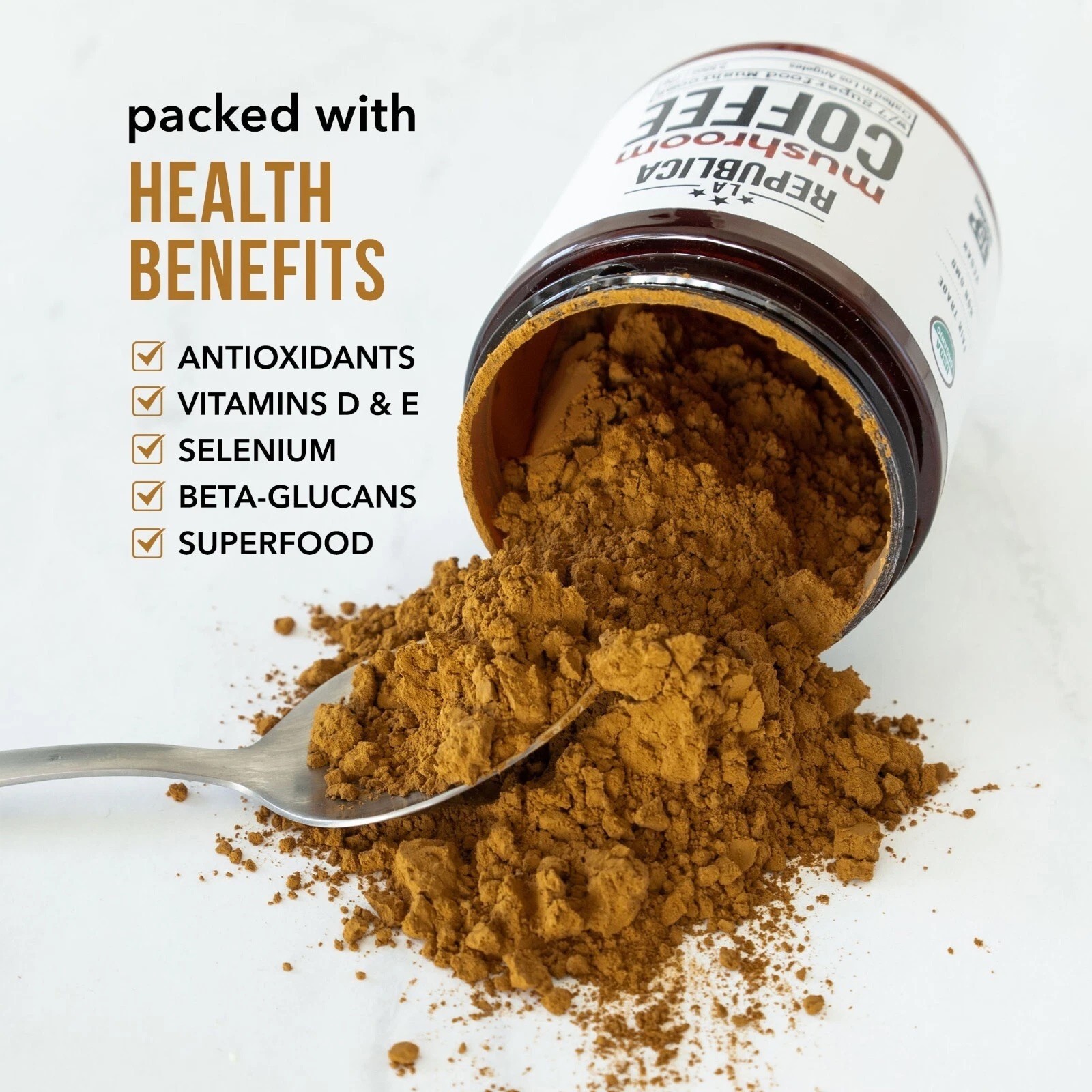DECAF La Republica Mushroom Coffee (Instant w Full-Fruiting Bodies Lion's Mane)