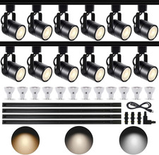 Dimmable 3CCT LED Track Lighting Kit with 12 Replaceable GU10 Bulbs
