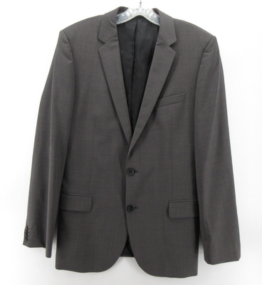 Hugo Boss Sport Coat Men 42 Gray Blazer Virgin Wool Micro Plaid