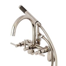 Wall-Mount Clawfoot Tub Faucet, Polished Nickel, Tub Wall Mount