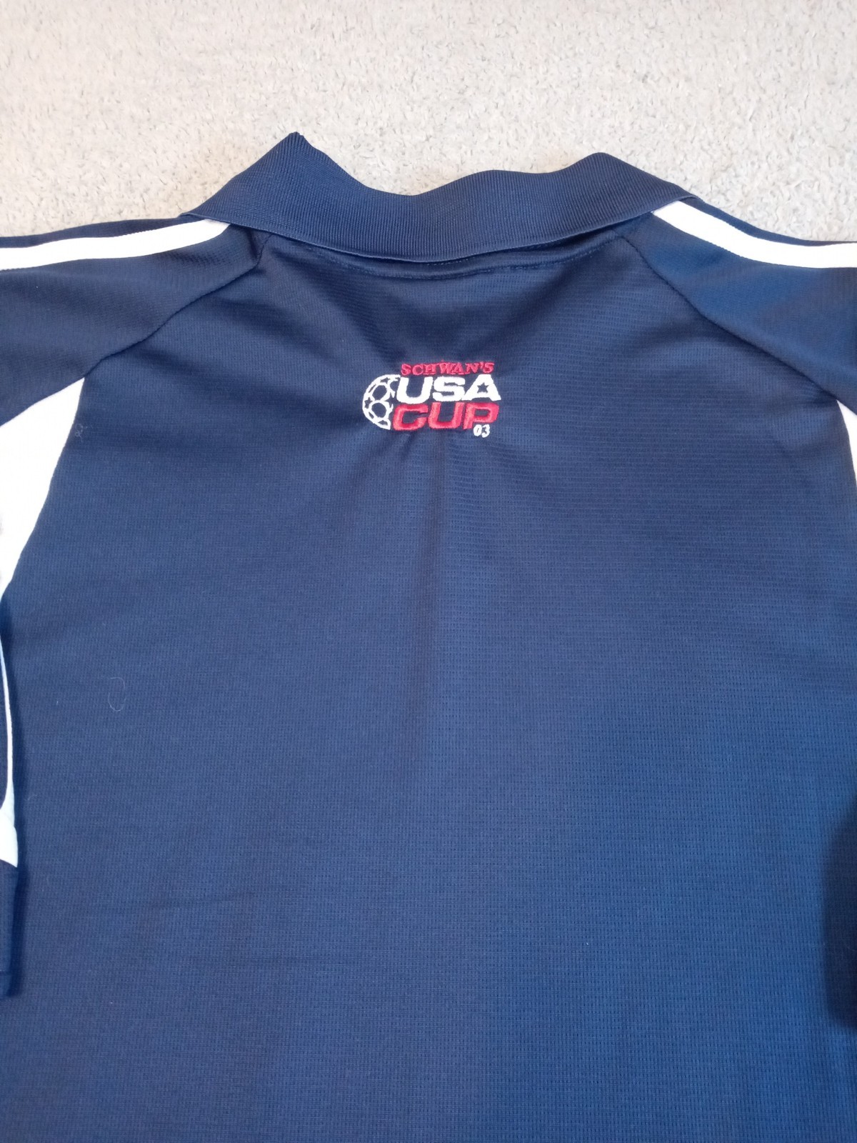 VTG 2003 adidas Schwan's USA CUP blue SS climalite jersey/shirt size XL - RARE thumbnail 4