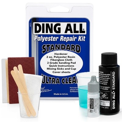 2 Oz Polyester Repair Kit for Small to Medium Sized Polyester Surfboards Repairs