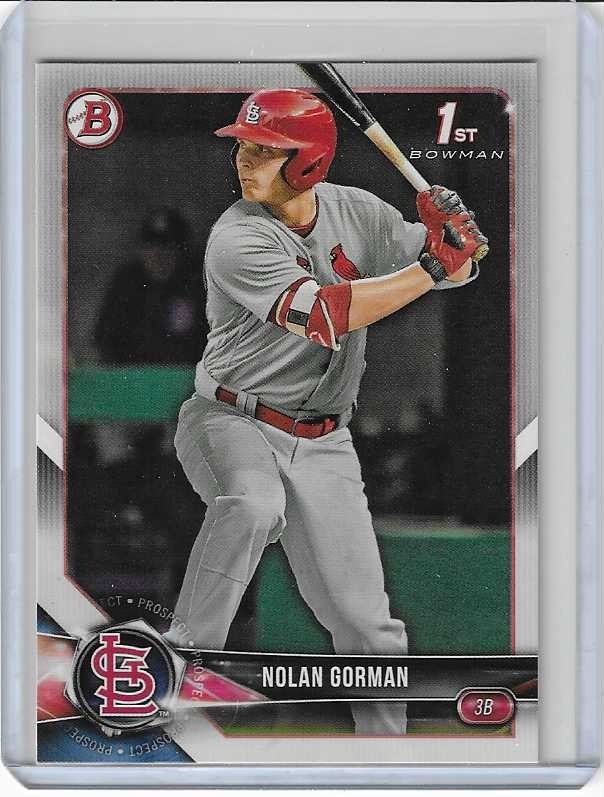 2018 Bowman Draft #BD-117 Nolan Gorman First Bowman Chrome St. Louis Cardinals