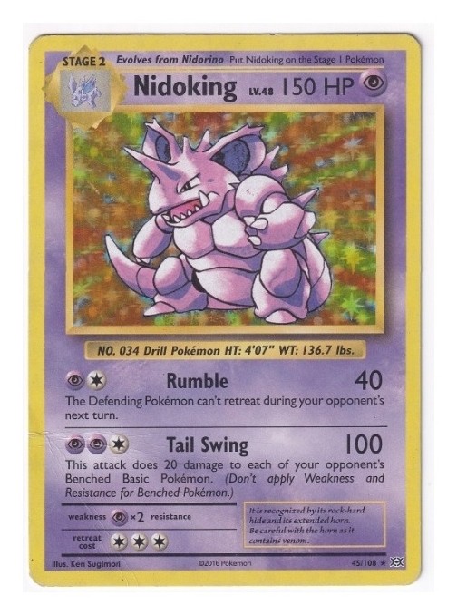 Pokemon TCG Nidoking 45/108 Holo Rare Evolutions DMG