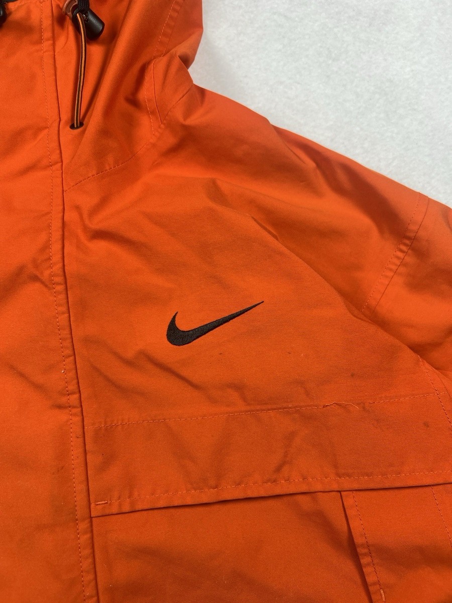 Nike ACG Jacket Mens Medium Orange Clima-FIT Outer Layer 3 Hooded