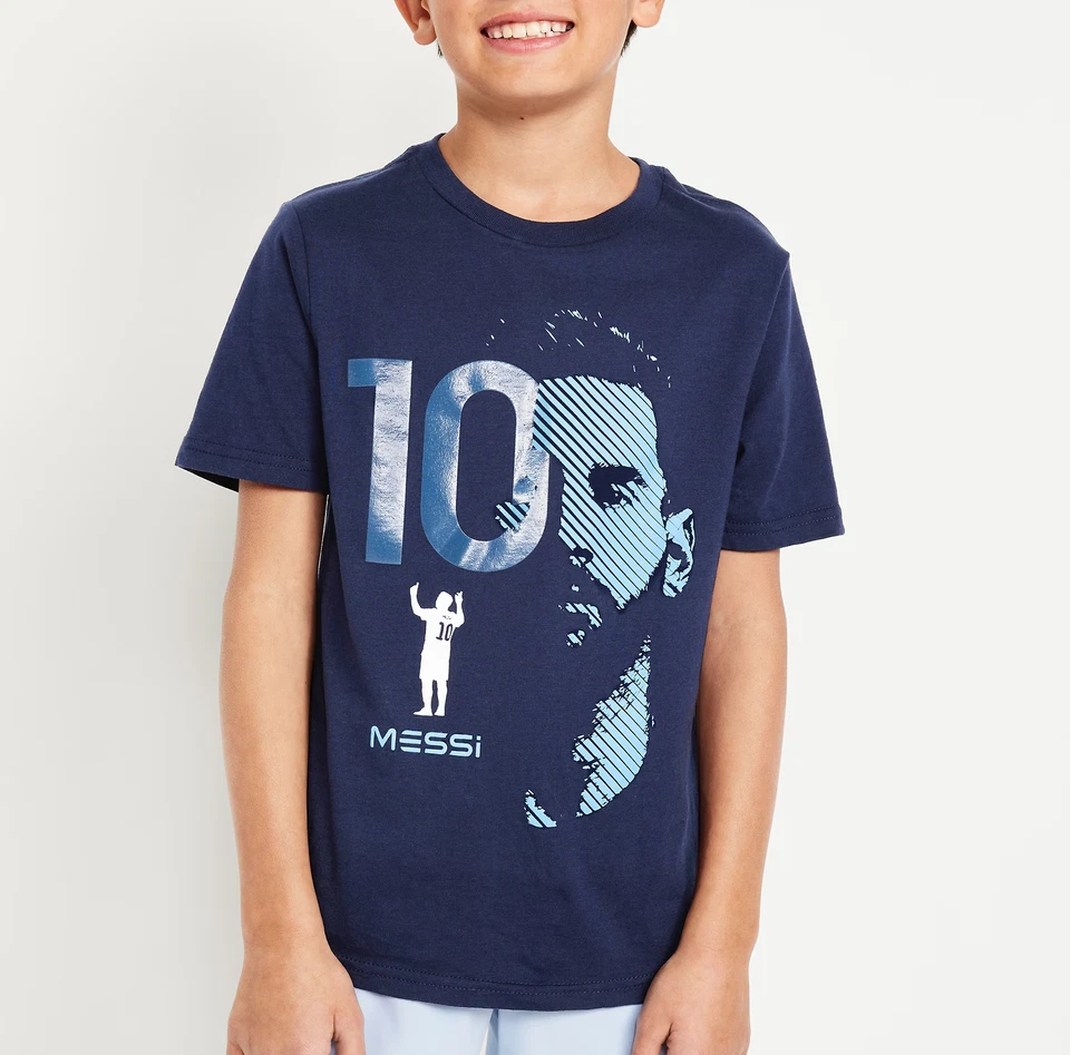 Messi Face Boy's Navy Blue T-Shirt. US Boy's Sizes XS-XXL. New in Polybag! - Image 3 of 3