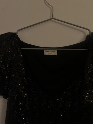 Saint Laurent Paris  FW 2016 Lips Silk Iconic Dress Size EU 36 fits 34 XS - US 4