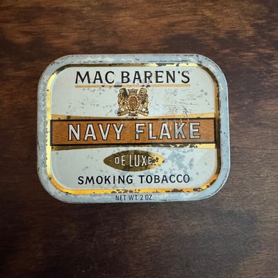 Mac Baren's Navy Flake De Luxe Smoking Tobacco Tin Empty Collectible