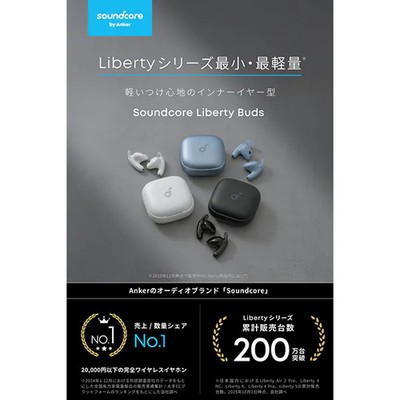 Anker Soundcore Liberty Buds Earphones Bluetooth Midnight Black