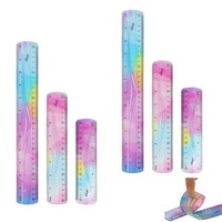 Flexibles Lineal Set 6 StüCk Bunt Biegbar Weich Kunststoff 30Cm Schule BüRo