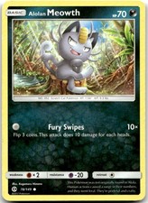 Alolan Meowth 78/149 Sole e Luna: Set Base Carta Pokemon Arte Unica Comune LP