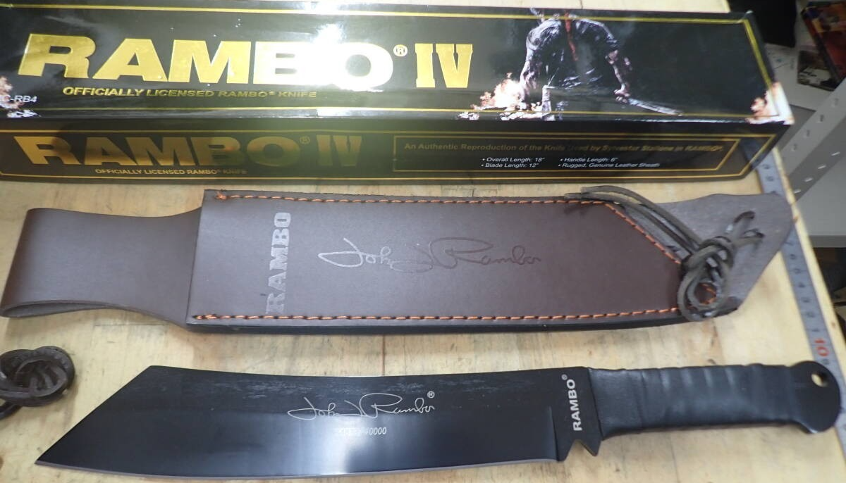 Unused RAMBO IV Survival Knife MC-RB4 Master Cutlery Fixed Blade Sheath ...
