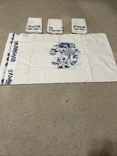 Ralph Lauren 4 Standard Pillowcase 20x32 Porcelain Medallion White Blue Floral