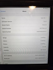 Apple iPad AIR A1474, MD786LL/A 32GB WiFi Only Space Gray - Tested / Reset