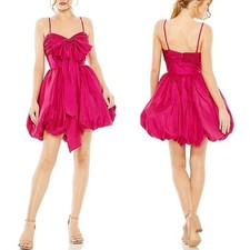 IEENA for Mac Duggal Central Bow Bubble Fuschia Pink Mini Dress Size 2