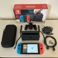 Nintendo Switch 32GB Neon Blue & Neon Red Console (Boxed) w/ Hard Travel Case