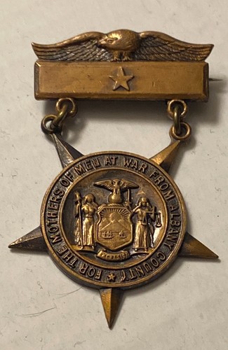 Vintage 1918 Mothers Of Men At War From Albany County One Star￼Medal