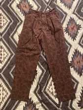 Vintage M.E.M.P.H.I.S. Women’s High Waist Paisley Print Pants Tapered Size 9