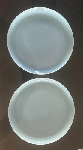 2 Vintage Fire King Turquoise Blue 9” Dinner Plates MCM