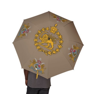 Iran Flag Umbrella | Lion and Sun | Safari Beige | Pahlavi | Javid Shah | MIGA