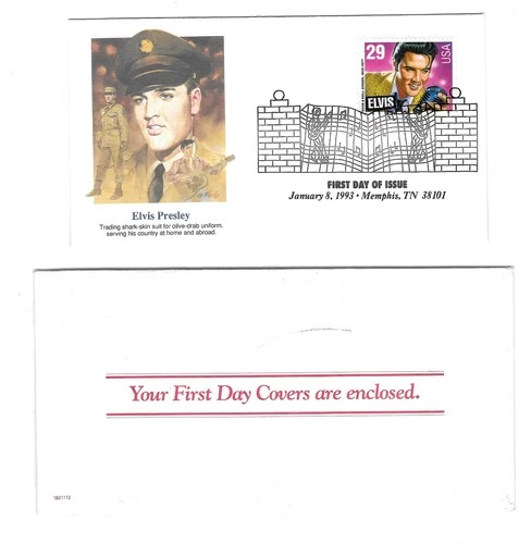 Set of 5 January 8 1993 Elvis Presley First Day Cover Envelops New Old Stock