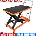 Hydraulic Lift Table Cart Manual Single Scissor Lift Table 330/500/1100lbs 28.5"