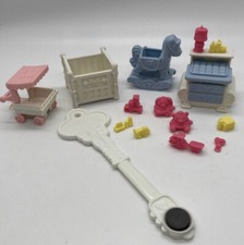 Vintage Fisher Price Precious Places Baby Nursery Mansion Furniture Set Toy Doll