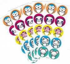 5 New sheets ANIMAL Scrapbook Stickers Penguin Monkey Mouse Panda Frog