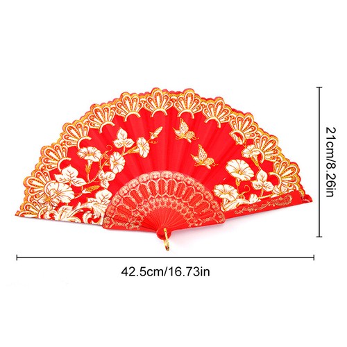 Folding Hand Held Fan Spanish Dance Art Leaf Curved Flower Party Wedding Fans 8 - Picture 2 of 30