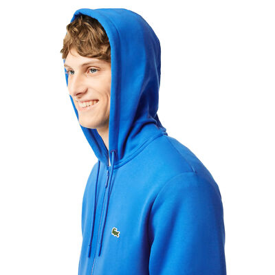 Lacoste Full Zip Up Tapered Fit Men's Hoodie Blue SH9626-SIY | eBay