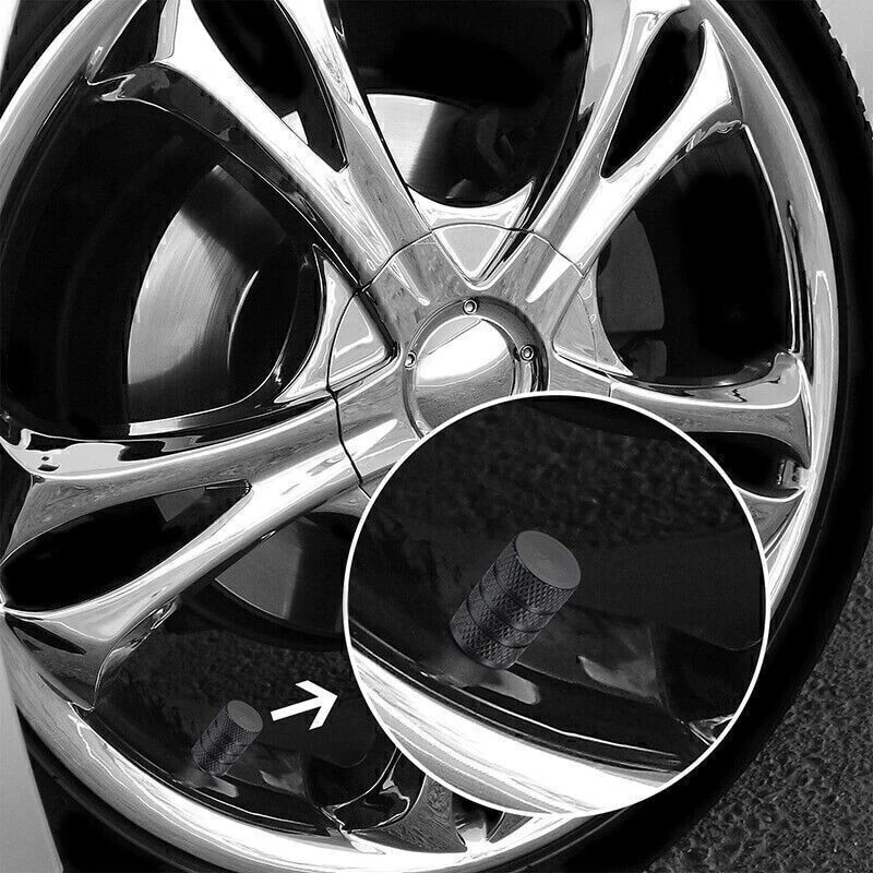 8x Tire Valve Air Dust Cover Stem Caps - Wheel Car Truck SUV Bike /Black Foto 4 de 4
