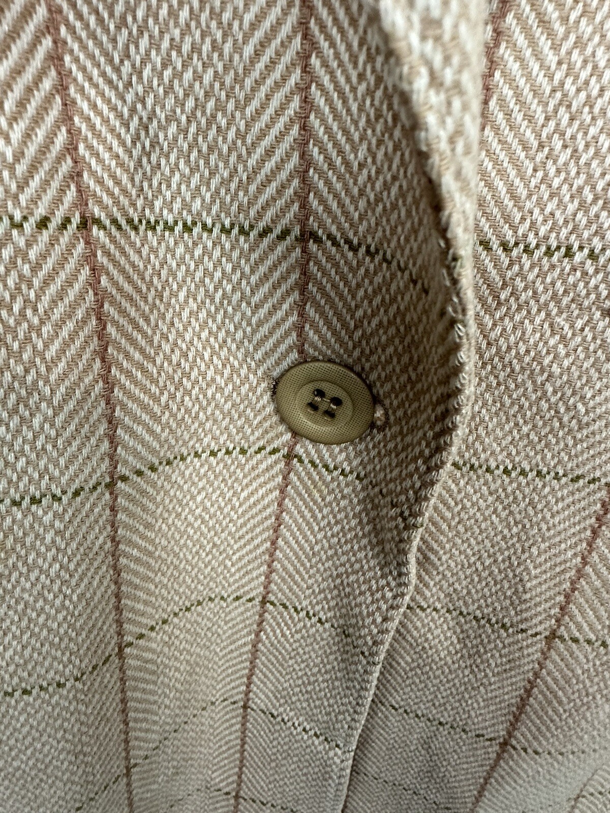 Pendleton Jacket Wool Beige Tan Cream Herringbone… - image 4