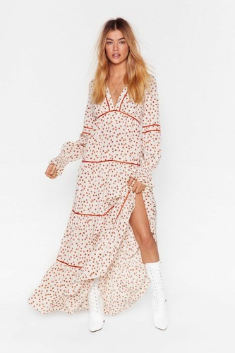 Nasty Gal Floral Flowy Long Sleeve Maxi 