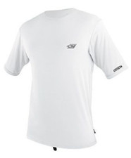 ONeill Wetsuits UV Sun Protection Mens Skins Short Sleeve Tee Rashguard, White,