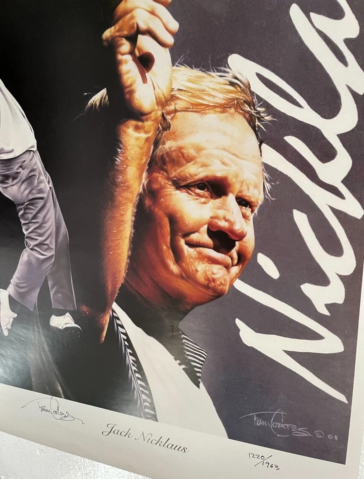 Póster numerado litografía de golf Jack Nicklaus firmado por Jim Cortés Foto 2 de 4