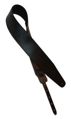 E-Gitarre Ledergurt E-Bass Gurt Echt Leder Guitar Strap Band Schwarz 7,6cm Breit
