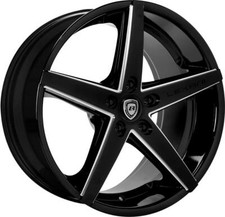 20 Inch 20x8.5 Lexani R4 Black Milled Wheels Rims 5x115 40 20 Inch 20x8.5 Lexani R4 Black Milled Wheels Rims 5x115 40