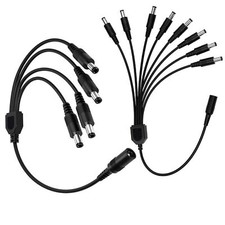 DC 1 Female to 4/8 Way Power Splitter Adapter Cable Cord for CCTV Camera System