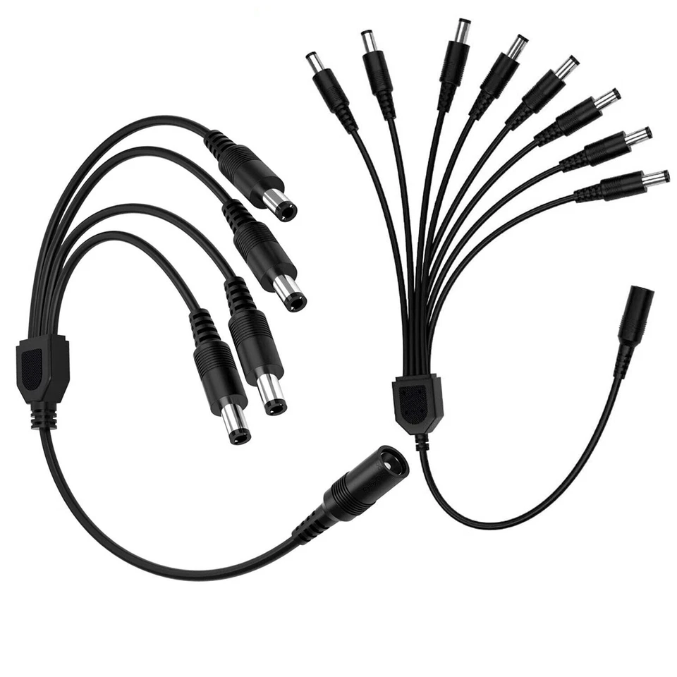 DC 1 Female to 2/3/4/5/6/8 Male Power Splitter Cable Cord for CCTV Camera System - Image 3 of 4
