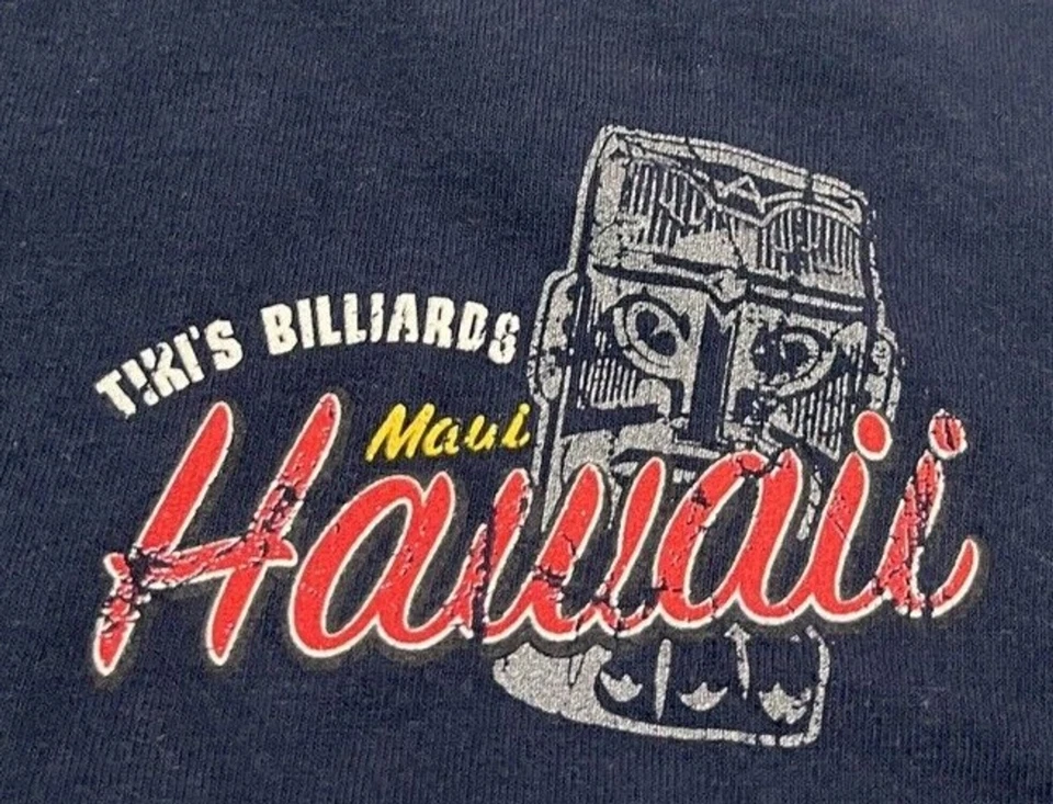 Camiseta De Colección Y2k Aeropostale Tiki's Billar Maui Hawaii Doble Cara L Foto 3 de 4