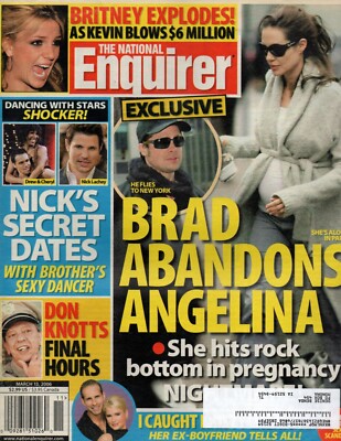 National Enquirer Mar 13 2006 Brad Pitt Angelina Jolie Don Knotts Britney Spears