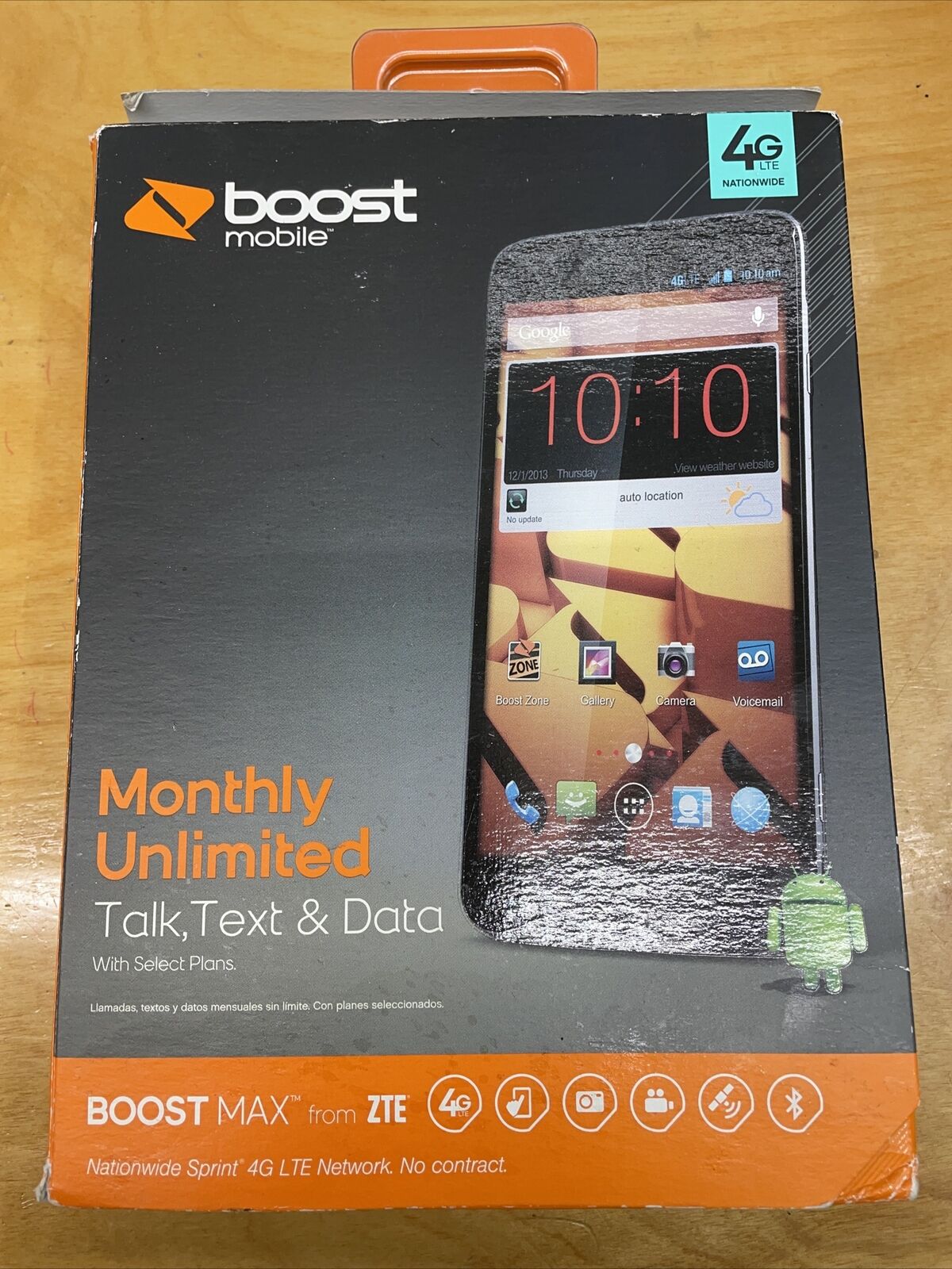 ZTE Max N9520 Black Smartphone Boost Mobile Fast Shipping Brand New