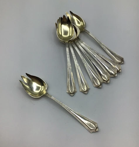 Antique - Set of 8 Ice Cream Forks - Plymouth (Gorham) - Sterling - 5 3/8”