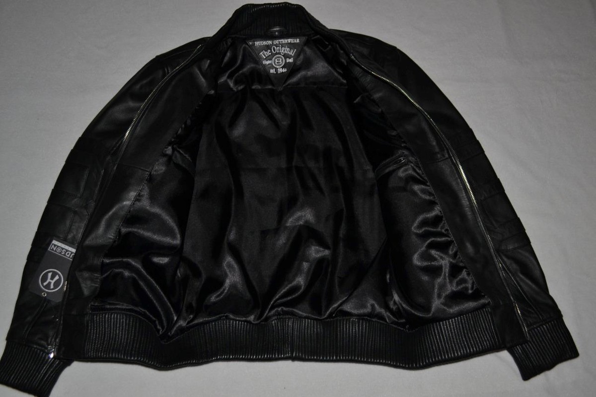 HUDSON OUTERWEAR REAL LEATHER JACKET ORIGINAL 8 BALL EIGHTBALL